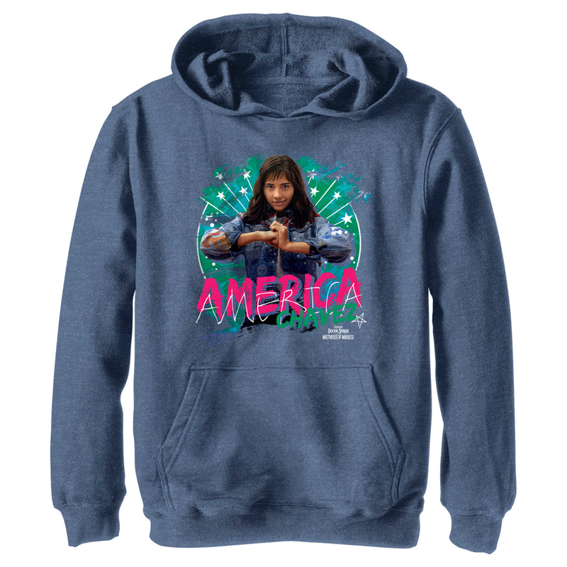 Boy's Marvel Doctor Strange in the Multiverse of Madness America Chavez Pull Over Hoodie