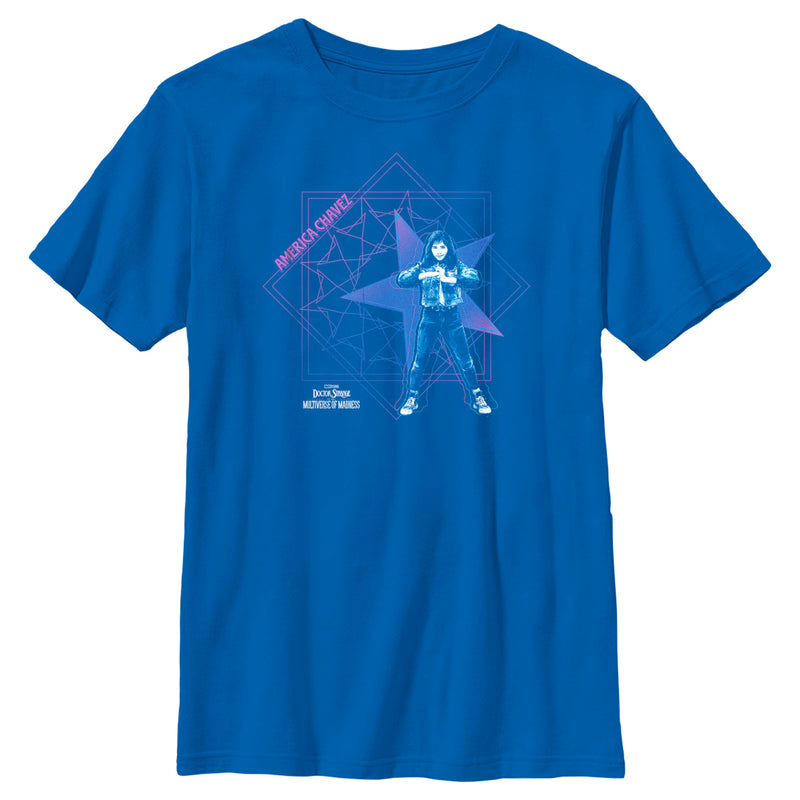 Boy's Marvel Doctor Strange in the Multiverse of Madness America Chavez Power Pose T-Shirt