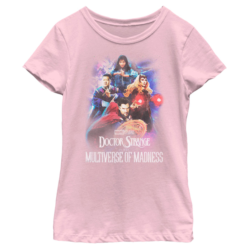 Girl's Marvel Doctor Strange in the Multiverse of Madness Distressed Group Shot T-Shirt