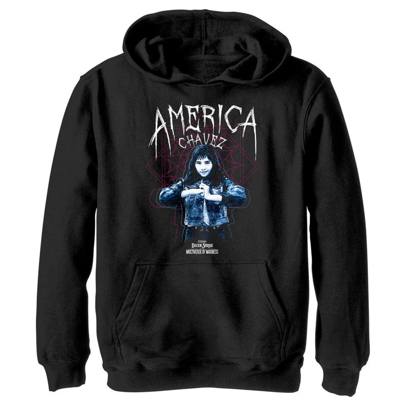 Boy's Marvel Doctor Strange in the Multiverse of Madness America Chavez Solo Pull Over Hoodie