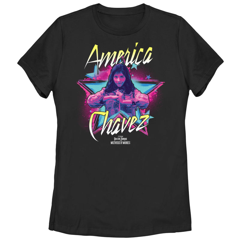 Women's Marvel Doctor Strange in the Multiverse of Madness Neon Chavez T-Shirt