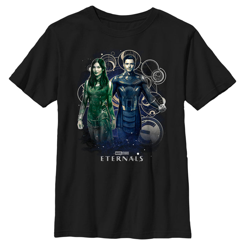 Boy's Marvel Eternals Ikaris and Sersi Portrait T-Shirt