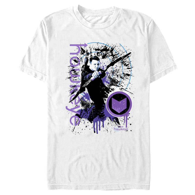 Men's Marvel Hawkeye Clint Barton Bow Ready Paint Splatter T-Shirt