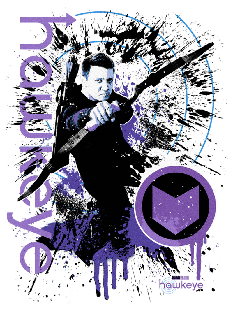 Men's Marvel Hawkeye Clint Barton Bow Ready Paint Splatter T-Shirt