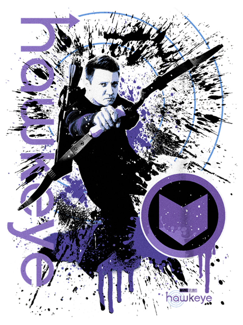 Boy's Marvel Hawkeye Clint Barton Bow Ready Paint Splatter T-Shirt