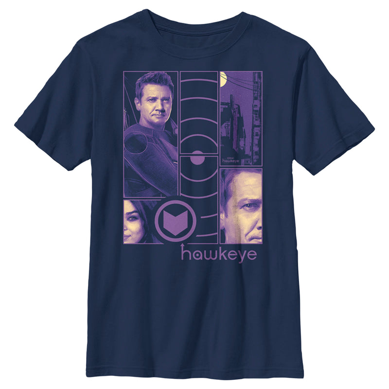 Boy's Marvel Hawkeye Purple Panels T-Shirt