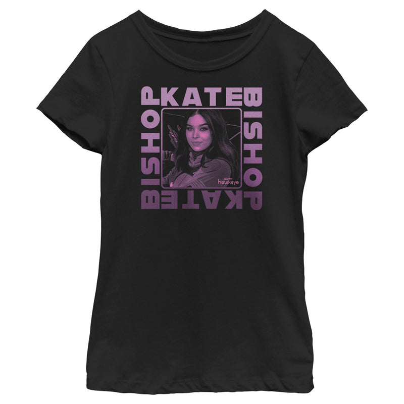 Girl's Marvel Hawkeye Kate Bishop Purple Portrait T-Shirt