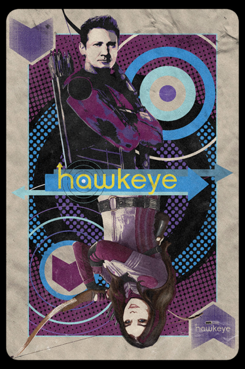 Women's Marvel Hawkeye and Kate Bishop Playing Card T-Shirt