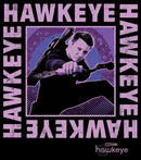 Men's Marvel Hawkeye Ready To Shoot Bow Purple Box T-Shirt