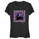 Junior's Marvel Hawkeye Ready To Shoot Bow Purple Box T-Shirt