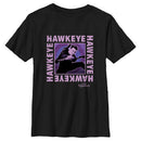 Boy's Marvel Hawkeye Ready To Shoot Bow Purple Box T-Shirt