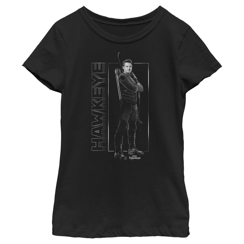 Girl's Marvel Hawkeye Black and White Snapshot T-Shirt