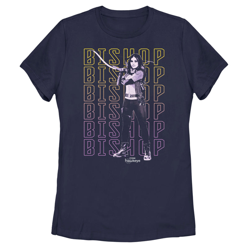 Women's Marvel Hawkeye Kate Bishop Name Stack T-Shirt