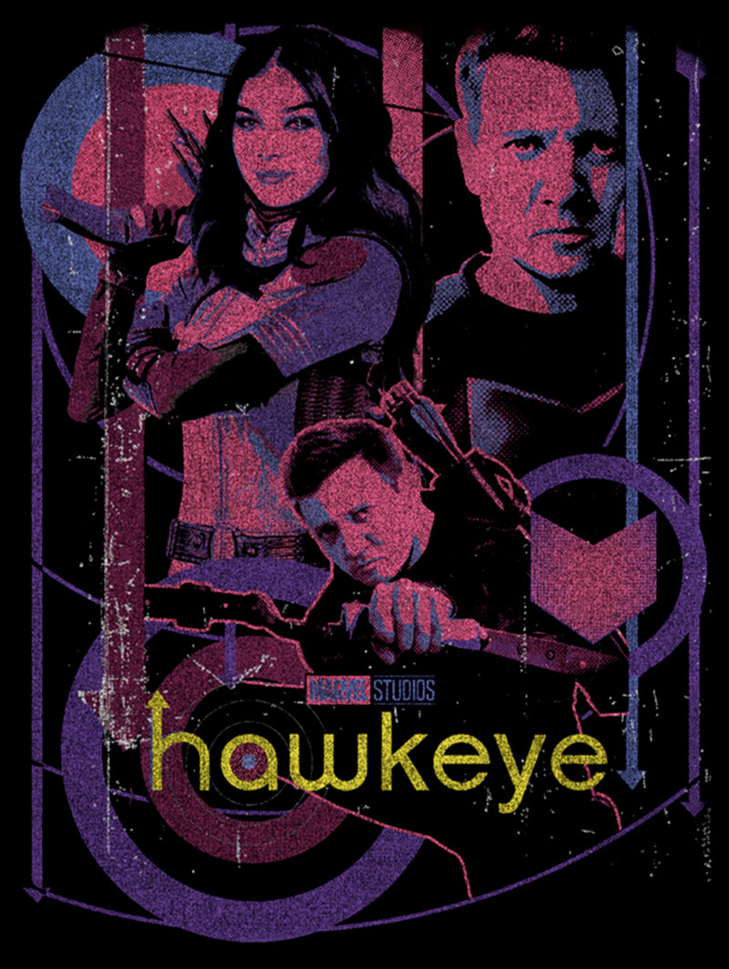 Junior's Marvel Hawkeye and Kate Bishop Distressed T-Shirt