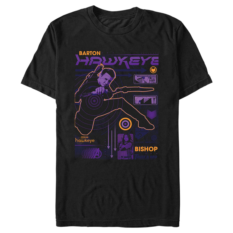 Men's Marvel Hawkeye Barton and Bishop Bullseye Everytime T-Shirt