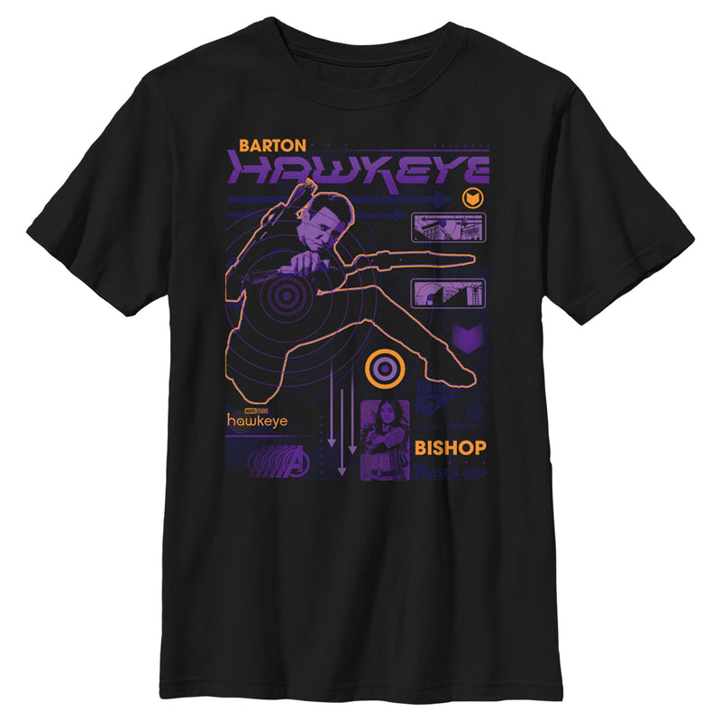 Boy's Marvel Hawkeye Barton and Bishop Bullseye Everytime T-Shirt