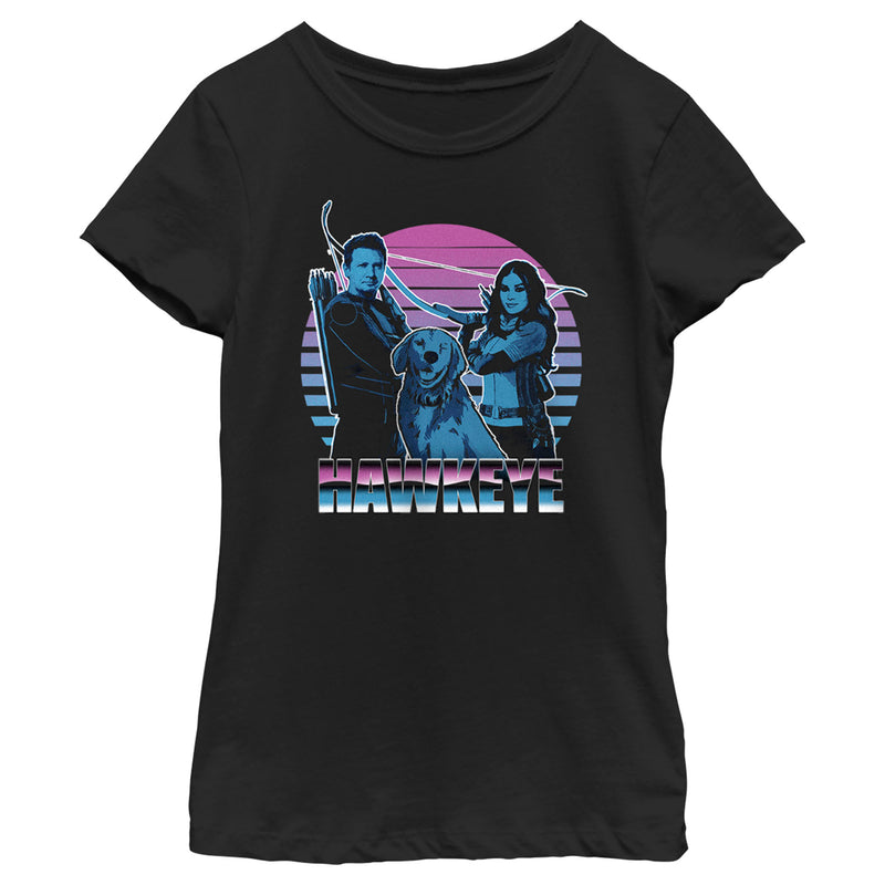 Girl's Marvel Hawkeye Partners and Family Retro T-Shirt