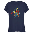 Junior's Marvel: Ms. Marvel Lightning Symbol  Doodle T-Shirt