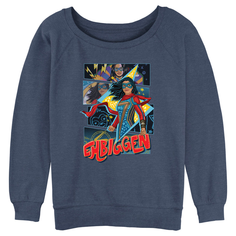 Junior's Marvel: Ms. Marvel Retro Kamala Embiggen Sweatshirt