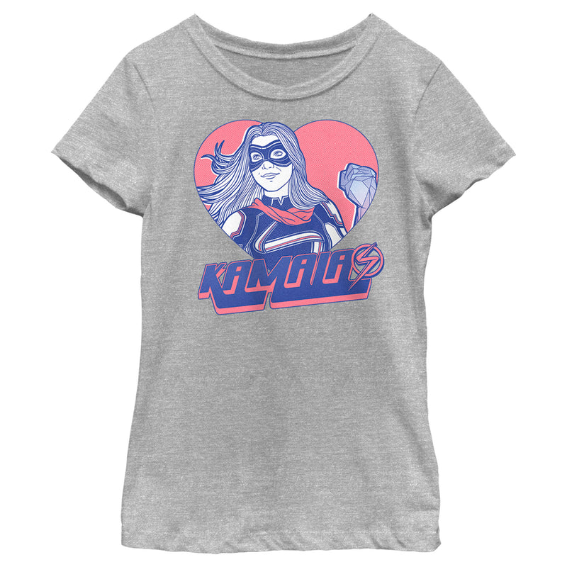 Girl's Marvel: Ms. Marvel Pink Heart Kamala T-Shirt