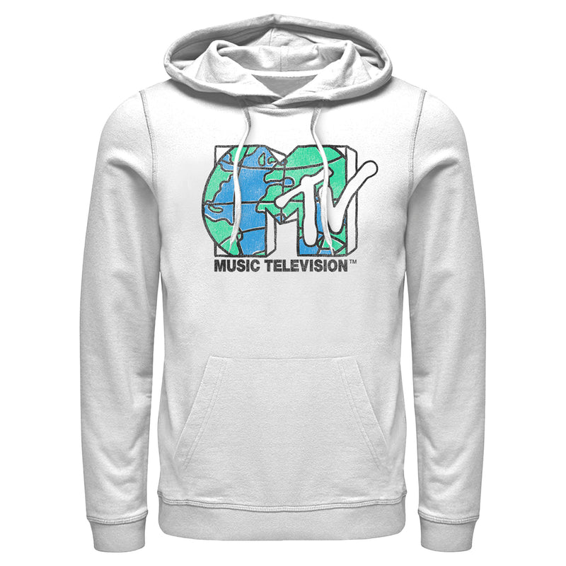 Men's MTV Distressed Earth Day Logo Pull Over Hoodie