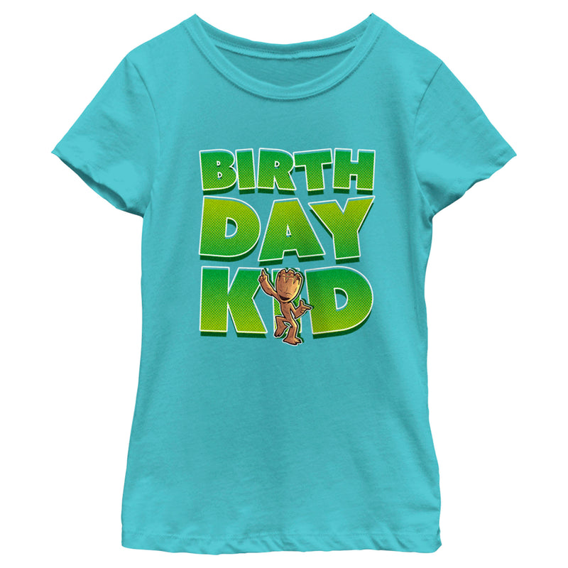 Girl's Guardians of the Galaxy Birthday Kid Dancing Groot T-Shirt