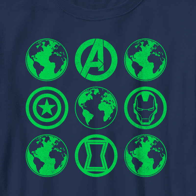 Boy's Marvel Earth Day Heroes Icons T-Shirt