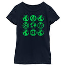 Girl's Marvel Earth Day Heroes Icons T-Shirt