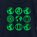 Girl's Marvel Earth Day Heroes Icons T-Shirt