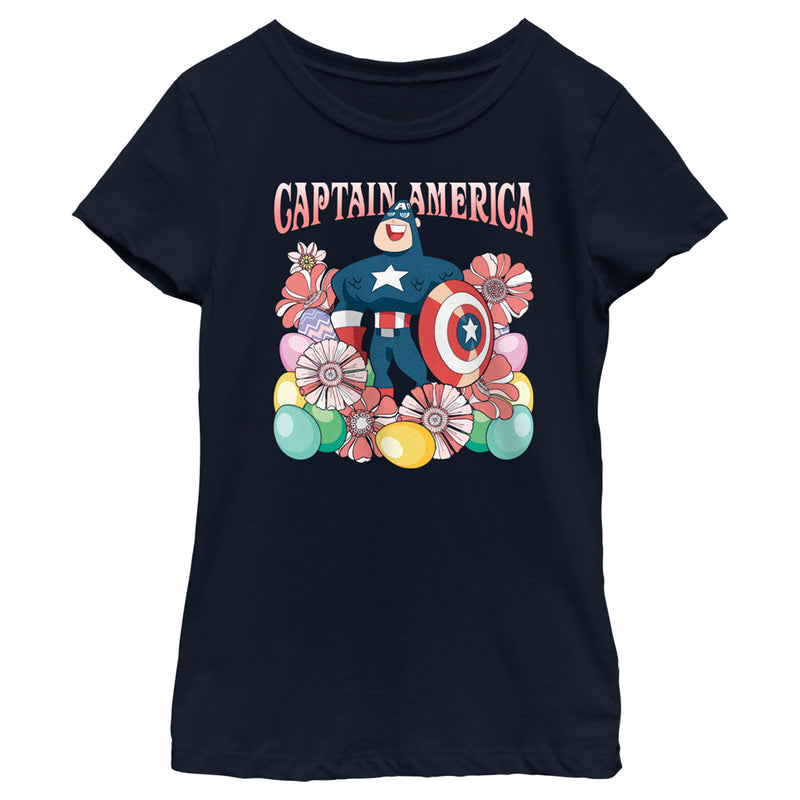 Girl's Marvel Easter Egg Hunt Superhero T-Shirt