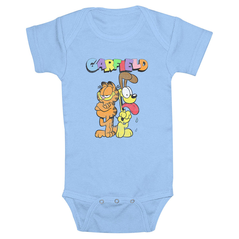 Infant's Garfield With Odie Distressed Onesie