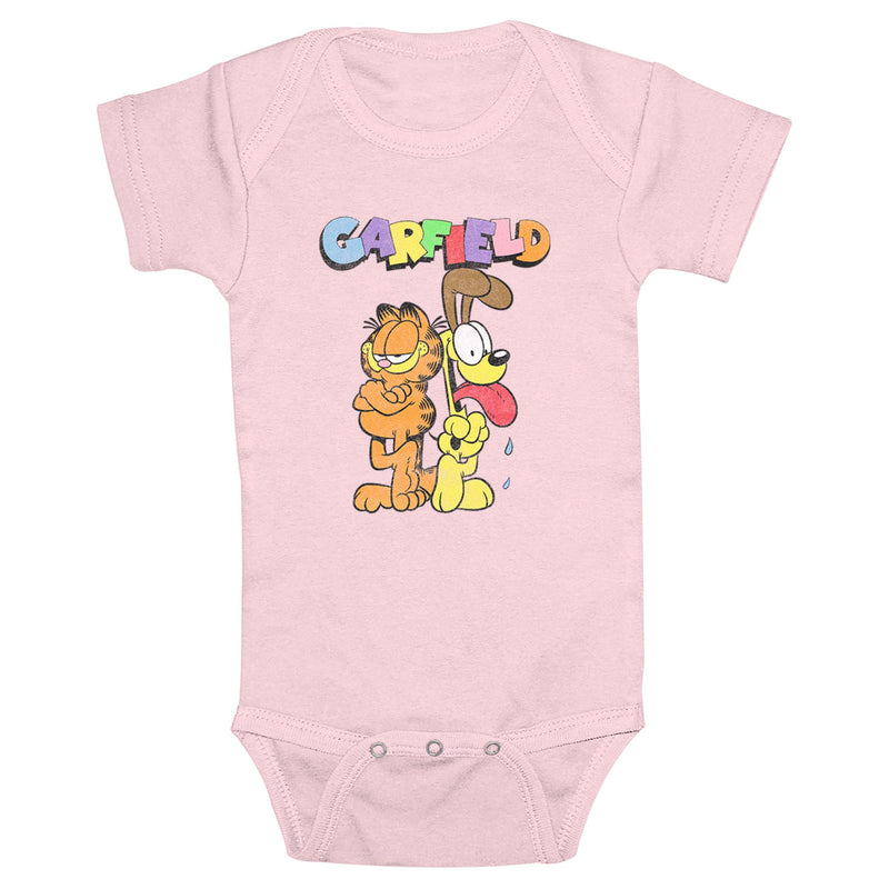 Infant's Garfield With Odie Distressed Onesie