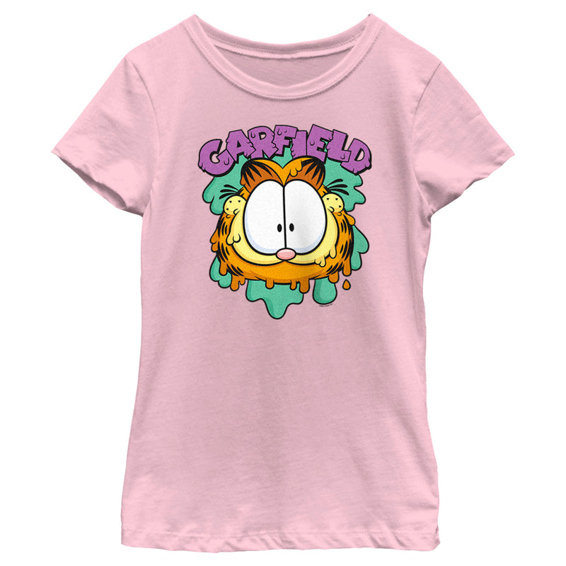 Girl's Garfield Slime Spatter Logo T-Shirt