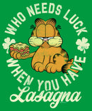 Junior's Garfield St. Patrick's Day Who needs Luck when You have Lasagna T-Shirt