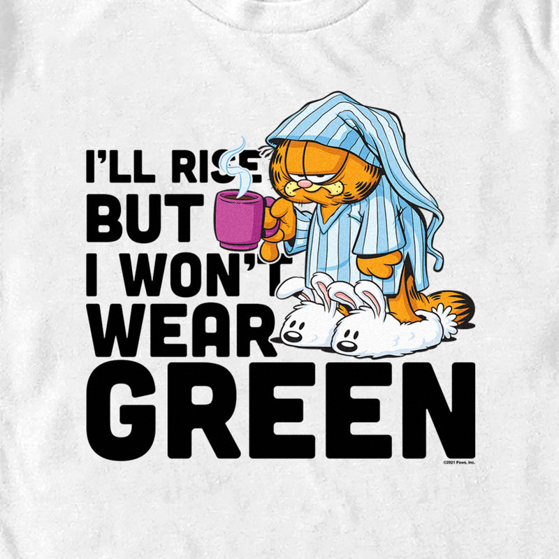 Men's Garfield St. Patrick's Day I'll Rise But I Won't Wear Green T-Shirt