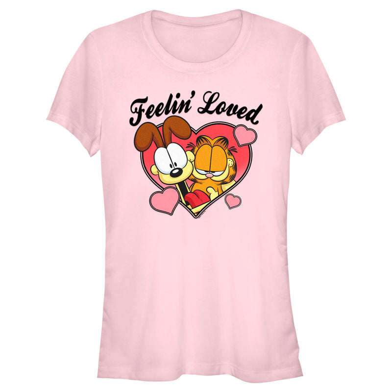 Junior's Garfield Valentine's Day Feelin' Loved T-Shirt