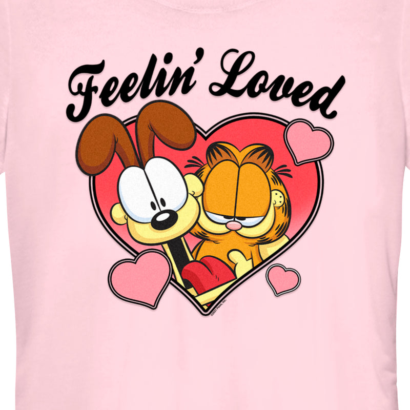 Junior's Garfield Valentine's Day Feelin' Loved T-Shirt