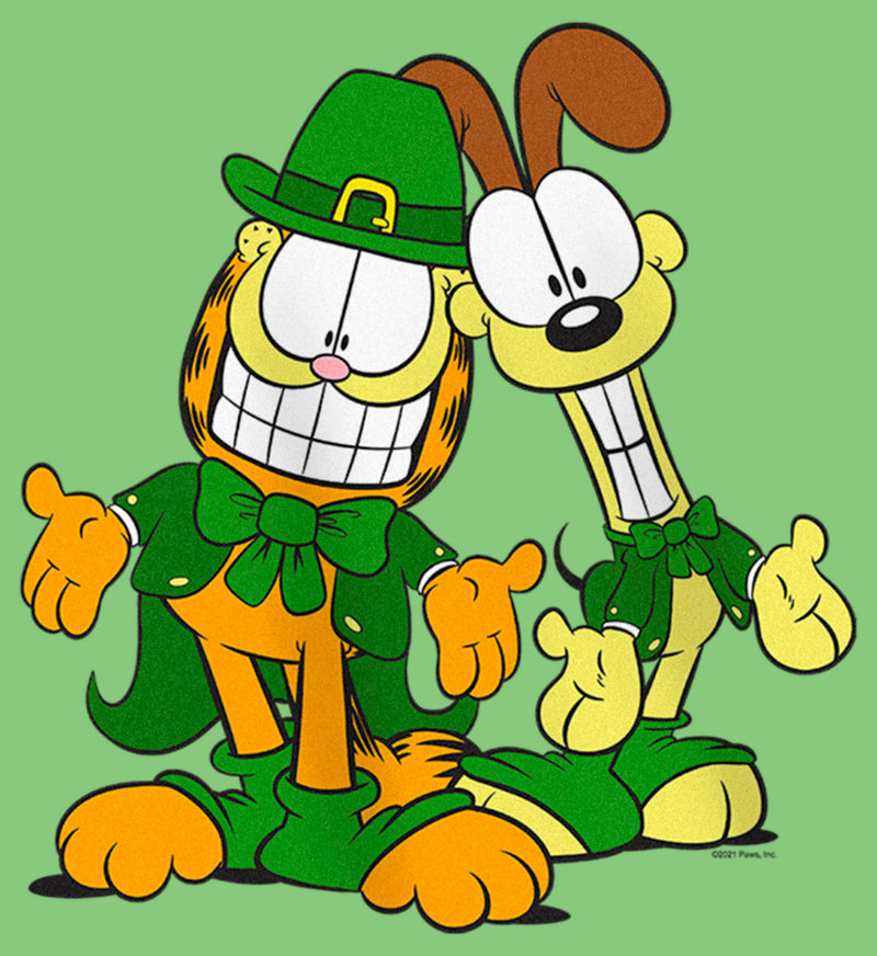 Girl's Garfield St. Patrick's Day Odie and Garfield Leprechaun Duo T-Shirt