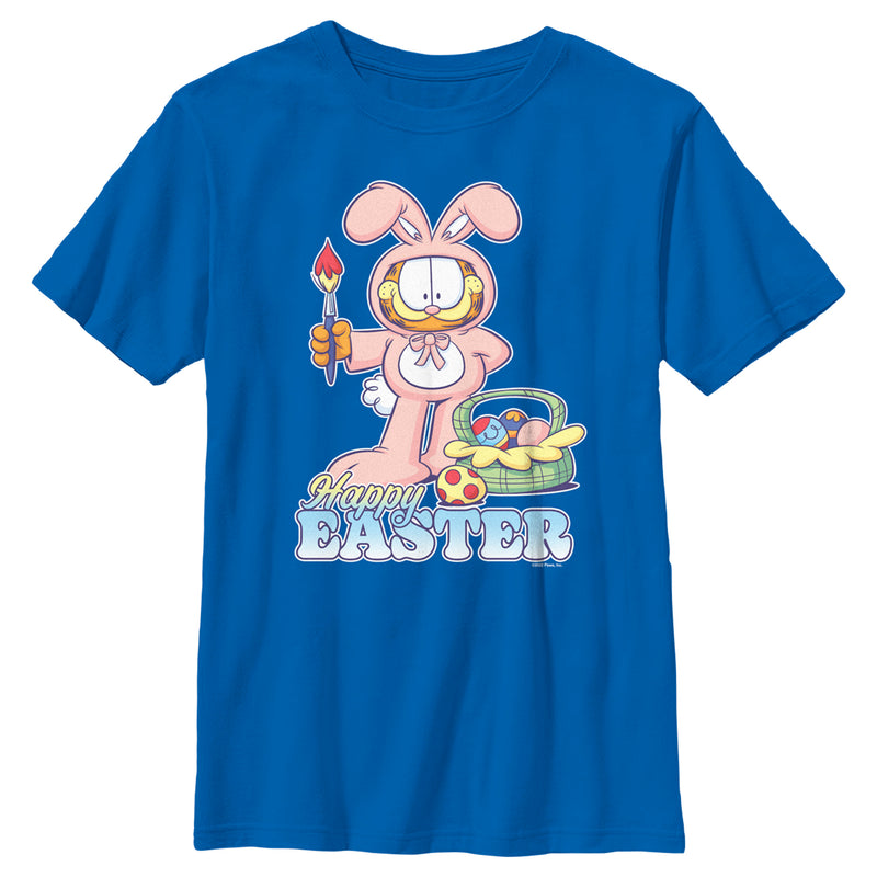 Boy's Garfield Happy Easter Bunny Ears Cat T-Shirt