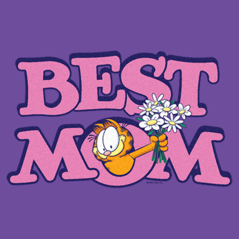 Junior's Garfield Best Mom Floral Cat T-Shirt