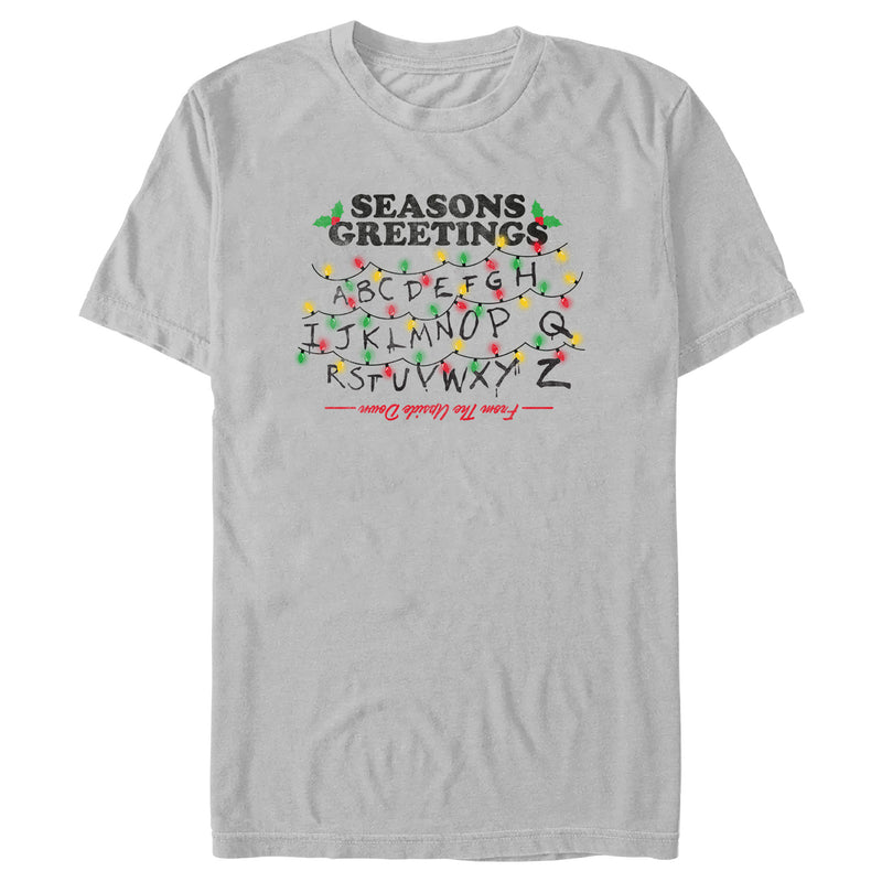 Men's Stranger Things Distressed Seasons Greeting Lights T-Shirt