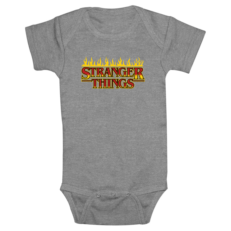 Infant's Stranger Things Burning Classic Logo Onesie