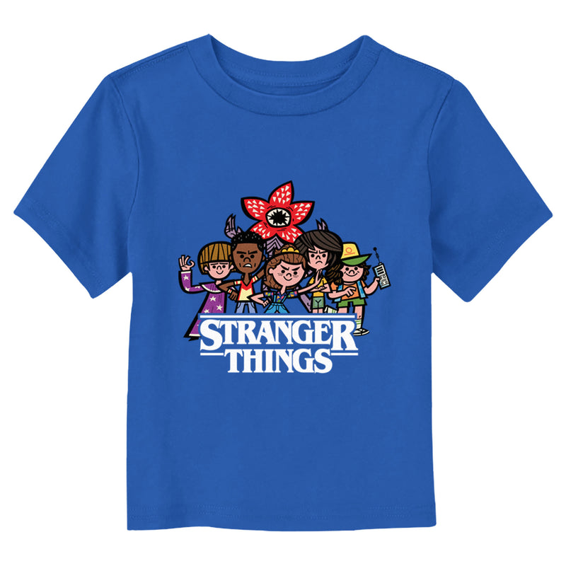 Toddler's Stranger Things Animated Characters Logo T-Shirt