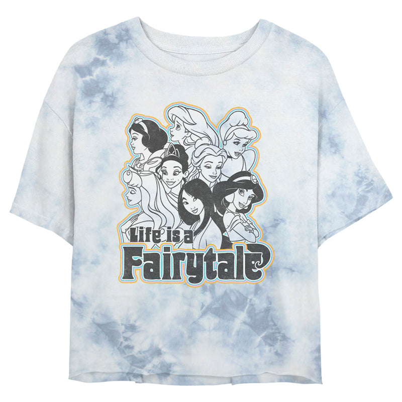 Junior's Disney Black and White Princesses Life is a Fairytale T-Shirt