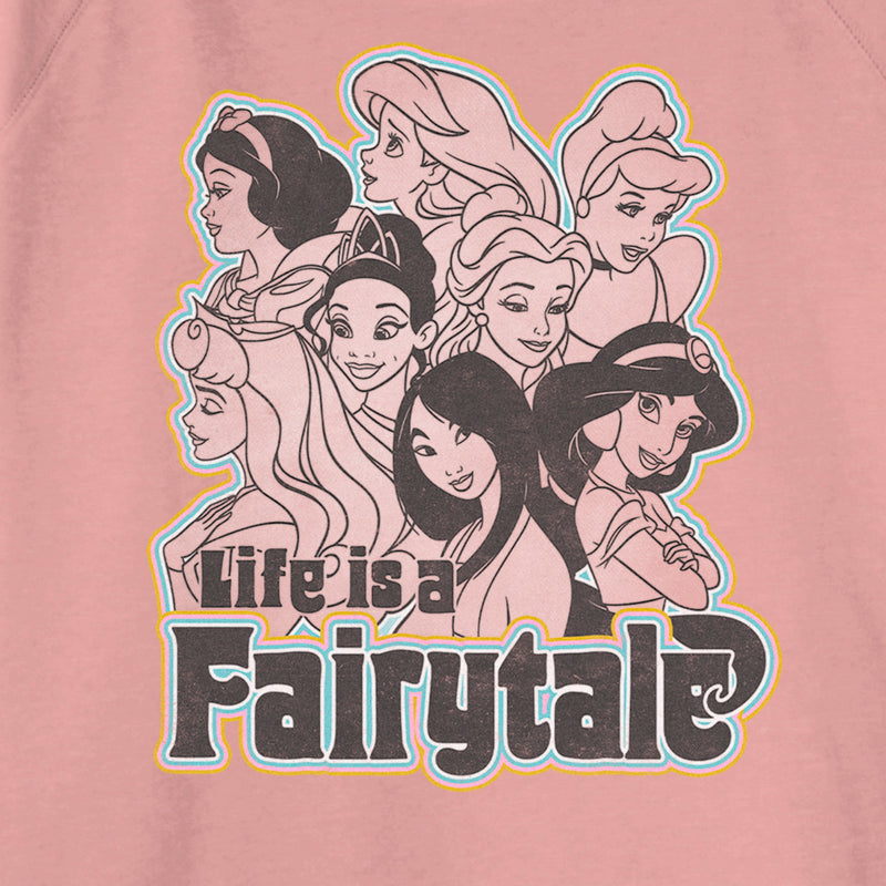 Junior's Disney Black and White Princesses Life is a Fairytale Sweatshirt