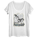 Women's Disney Black and White Princesses Life is a Fairytale Scoop Neck