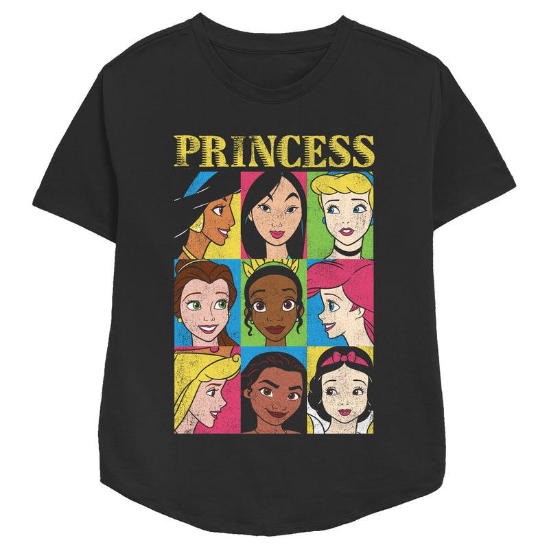Women's Disney Princesses Princess Distressed Close-Up Poster T-Shirt