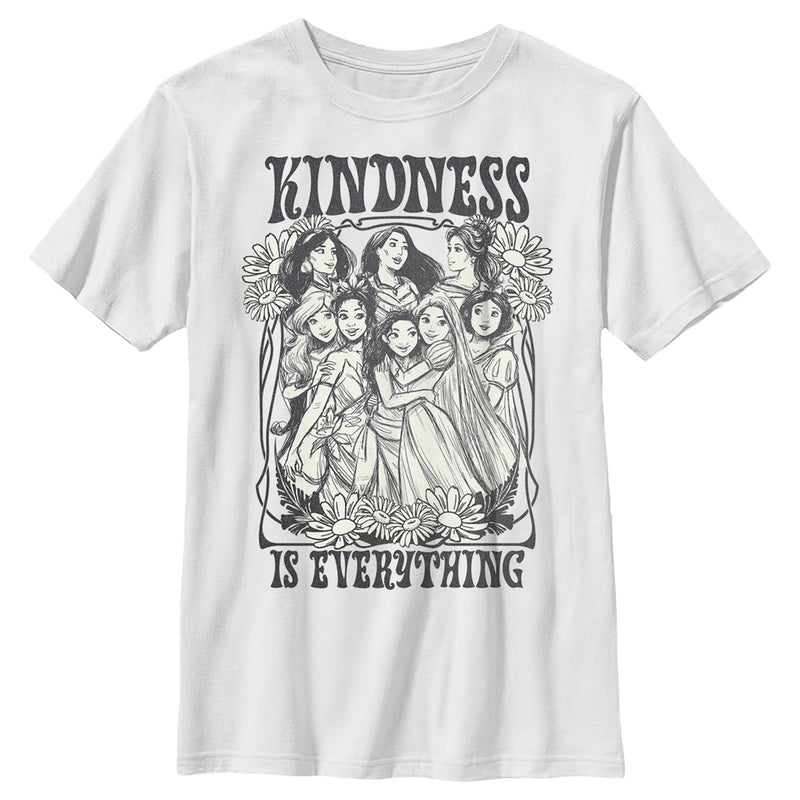 Boy's Disney Black and White Princesses Kindness is Everything T-Shirt