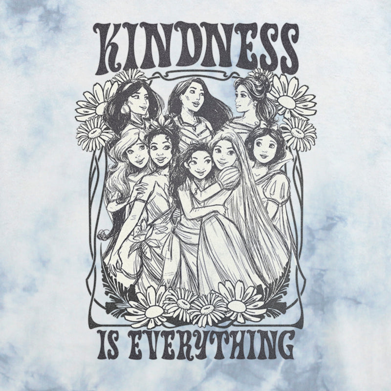 Junior's Disney Black and White Princesses Kindness is Everything T-Shirt