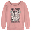 Junior's Disney Black and White Princesses Kindness is Everything Sweatshirt